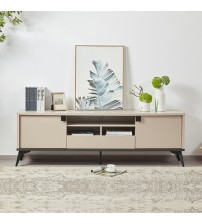 Maxwell TV Cabinet MDF Particle Board with Melamine Finishing Storage Space Metal Legs